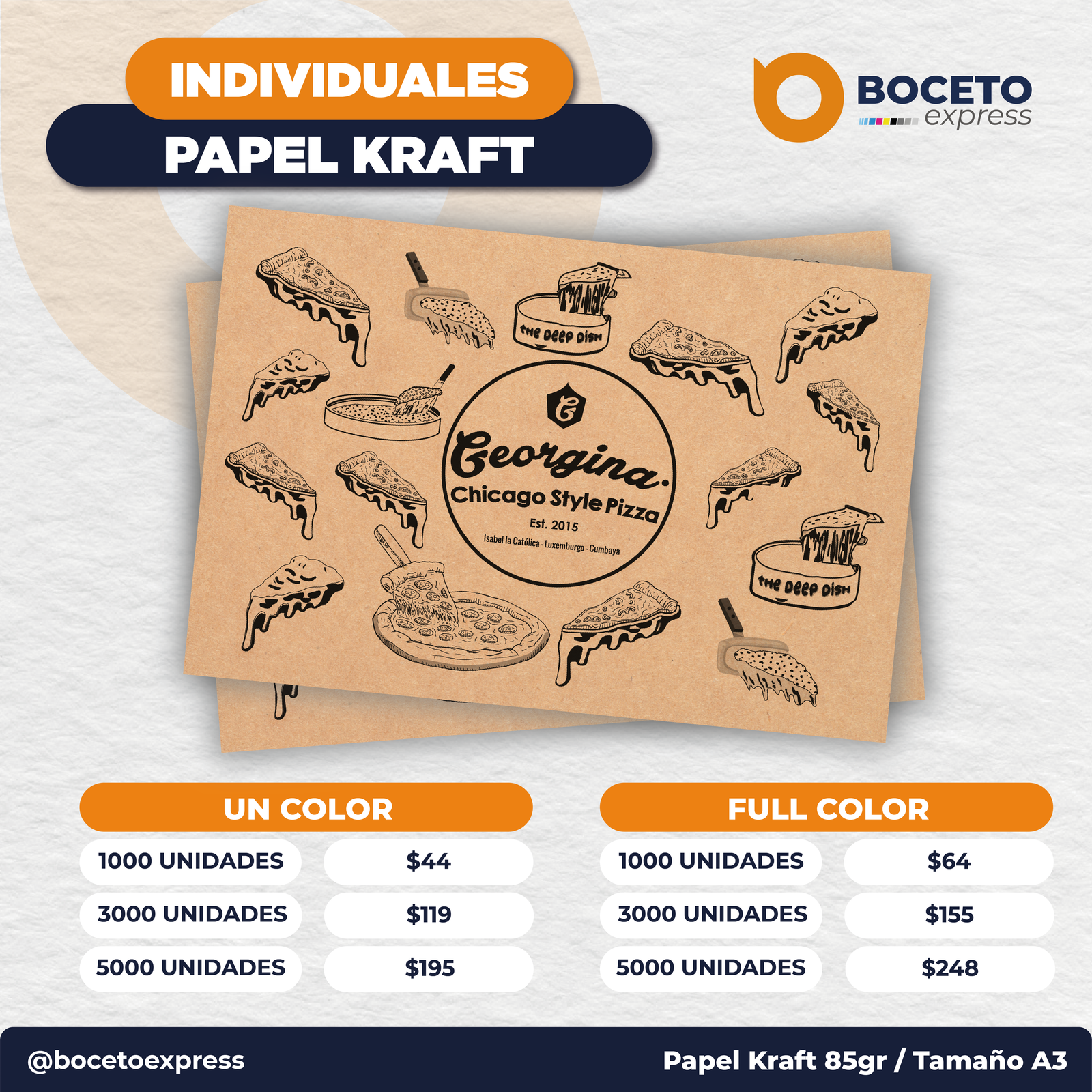Individuales de Papel Kraft